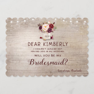 Invitation Mason Jar Floral Rustic Serez-Vous Ma Femme D'Accu