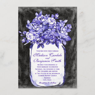 Invitation Mason Jar Flower Chalkboard Wedboard Wedding Maria