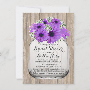 Invitation Mason Jar Purple Daisy Fête des mariées daisy3