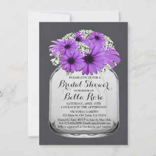 Invitation Mason Jar Purple Daisy Fête des mariées daisy3