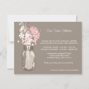 Invitation Mason Jar & Réception Fleur sauvage