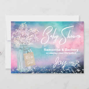 Invitation *~* Mason Jar Rustic Baby Respiration Baby shower