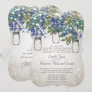 Invitation Mason Jar sous les étoiles rustique et romantique