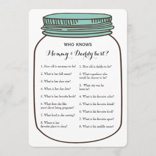 Invitation Mason Jars 2x Baby shower Jeu - Conseils   Qui con