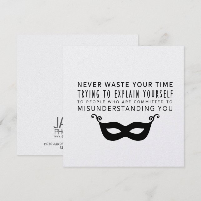 Invitation MASQUE 5.25 x 5.25 (Devant / Derrière)