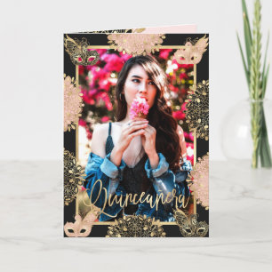 Invitation Masque Chic Pink Or Mascarade Masque Español Quinc