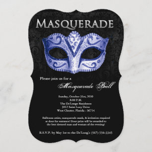 Invitation Masque de bal masqué bleu Costume Halloween Partie