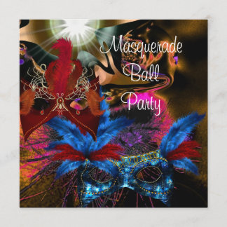 Invitation Masque de bal masqué Coloré Abstrait 2