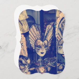 Invitation Masque de carnaval vénitien Vintage