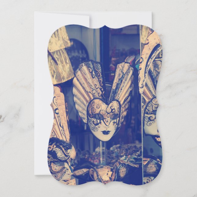 Invitation Masque de carnaval vénitien Vintage (Devant)