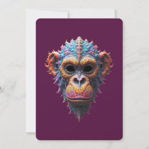 Invitation Masque de chimpanzé orné