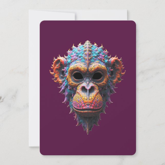 Invitation Masque de chimpanzé orné (Devant)