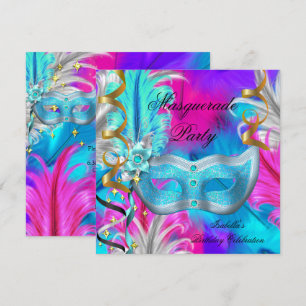 Invitation Masque de fête d'anniversaire Fête déguisée Masque