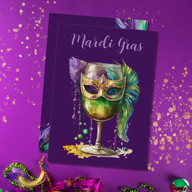 Invitation Masque de Mardi Gras violet (Créateur téléchargé)