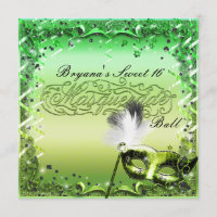 Masque de Mascarade Vert Élégant Bal Fête