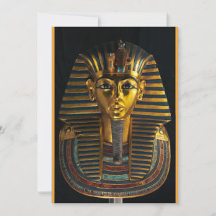 Invitation Masque de pharaon égyptien antique, art doré du ro