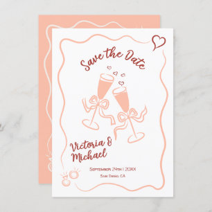 Invitation Masque dessinée à la main Enregistrer le Mariage d