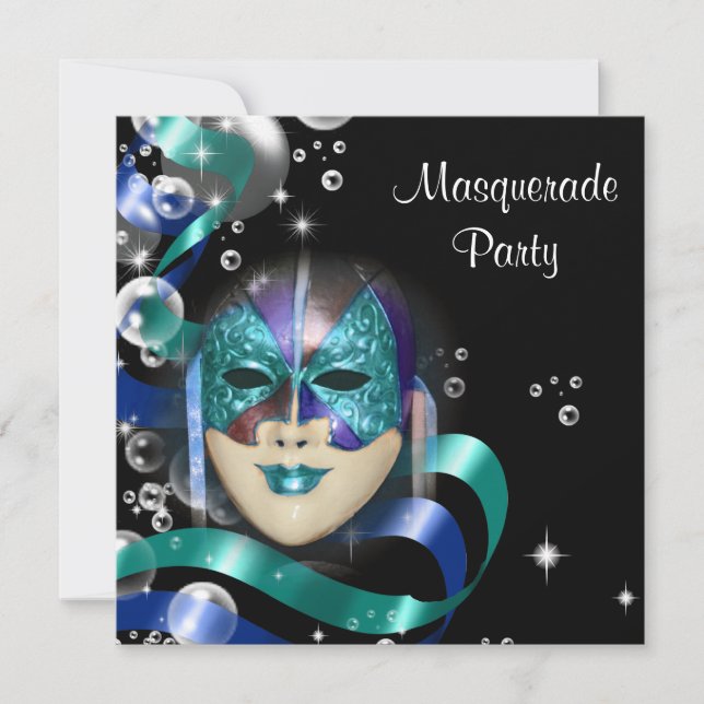 Invitation Masque masqué de Quinceanera PERSONNALISER (Devant)
