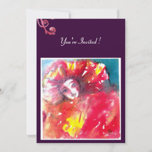 INVITATION MASQUE ROUGE 2 / SOIREE DE CARNAVAL MARDI GRAS