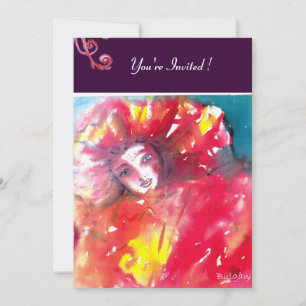 INVITATION MASQUE ROUGE 2 / SOIREE DE MARDI GRAS EN MASQUERAD