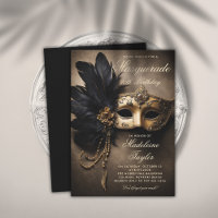 Masquerade Black Gold Mask Moody 50e anniversaire