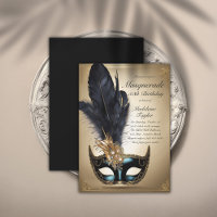 Masquerade Black Gold Venice Mask 50e anniversaire