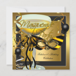 Invitation Masquerade Fabrique Zebra Masque Or Anniversaire
