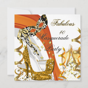 Invitation Masquerade Fabulous 40 Femme Talon Haut 2 Or