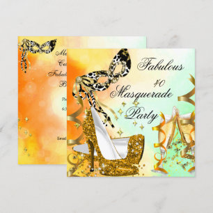 Invitation Masquerade Fabulous 40 Talons Hauts Femme Or 3