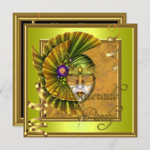 Invitation Masquerade fêtes Masques or noir Anniversaire