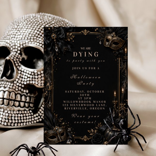 Invitation Masquerade Halloween Vintage (Créateur téléchargé)