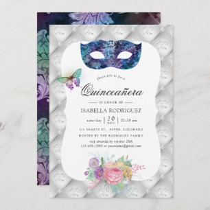 Invitation Masquerade Iridescente Quinceañera