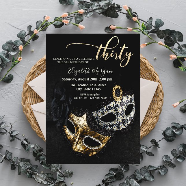 Invitation Masquerade, Masque Black 30e anniversaire (Créateur téléchargé)