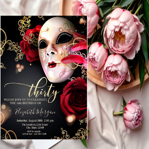 Invitation Masquerade, Masque Roses rouges 30e anniversaire