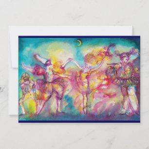 Invitation MASQUERADE PARTY, champagne métallique