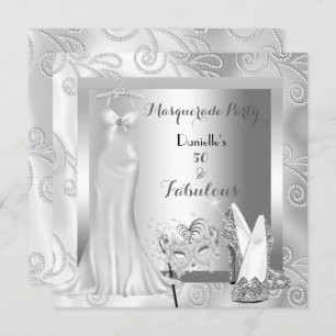 Invitation Masquerade Party Fabuleux 50 Anniversaire Diamant
