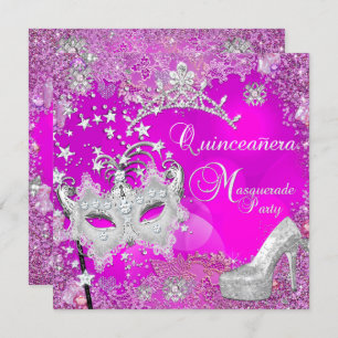 Invitation Masquerade Quinceanera 15ème Parti Tiara Chaussure