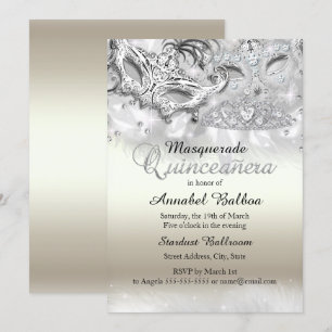 Invitation Masquerade Quinceanera Paillettes Or Ar