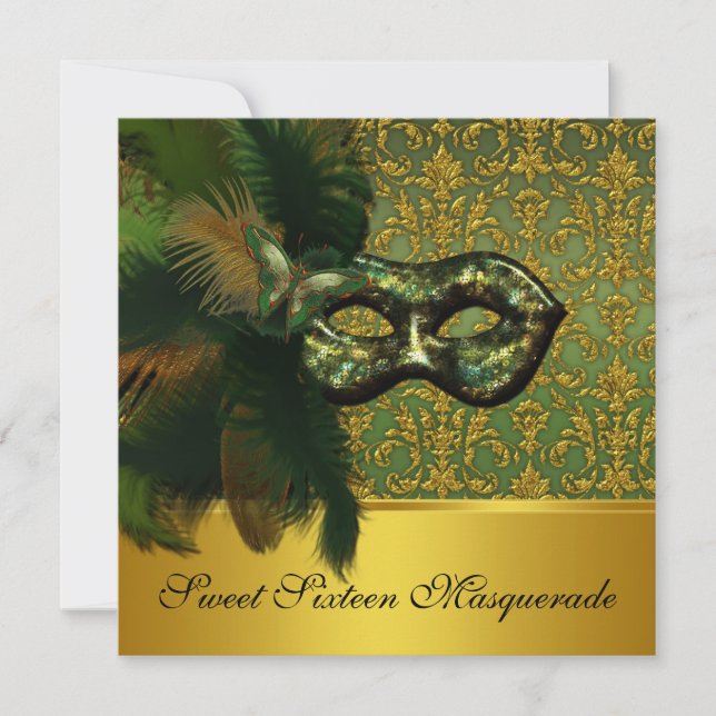 Invitation Masquerade Sweet sixteen (Devant)