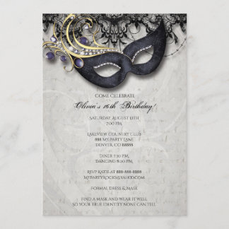 Invitation Masquerade Sweet sixteen