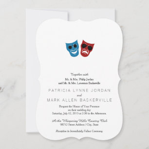 Invitation Masques de drame avec lunettes de soleil