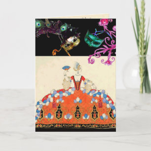 INVITATION MASQUES DE MASQUERADE DE LA MASQUÉE ORANGE MARDI G