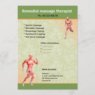 Invitation massage therapist  flyer template 