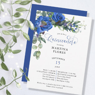 Invitation Masse élégante de Rose bleu Eucalyptus et Quincean