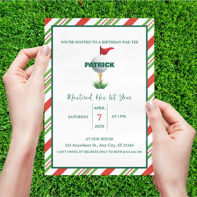 Invitation Master Golf Party Anniversaire Premier anniversair (Créateur téléchargé)