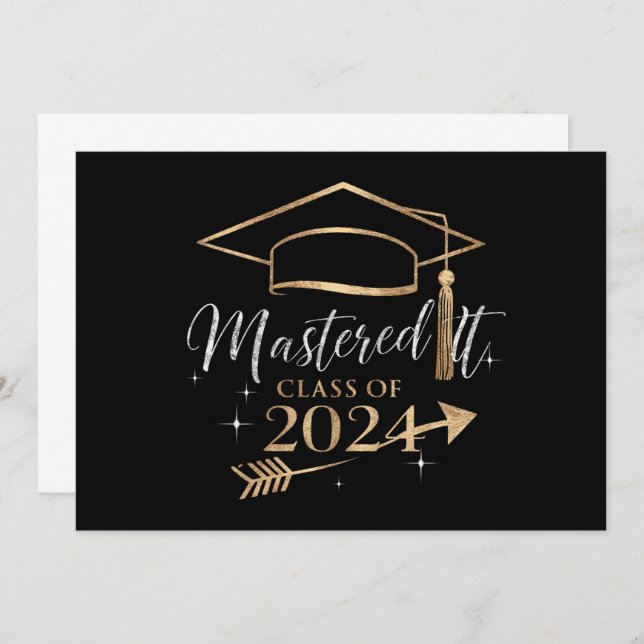 Invitation Mastered It Class of 2024 Graduation Cadfts for He (Devant / Derrière)