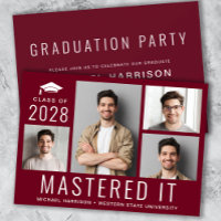 Masters Degree Photo Burgundy Graduation Party