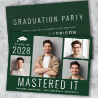 Masters Degree Photo Green Graduation Party