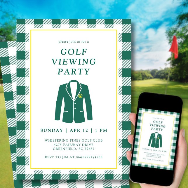 Invitation Masters - Diffusion en direct du Tournoi de Golf - (Personalize for your Masters watch party.)