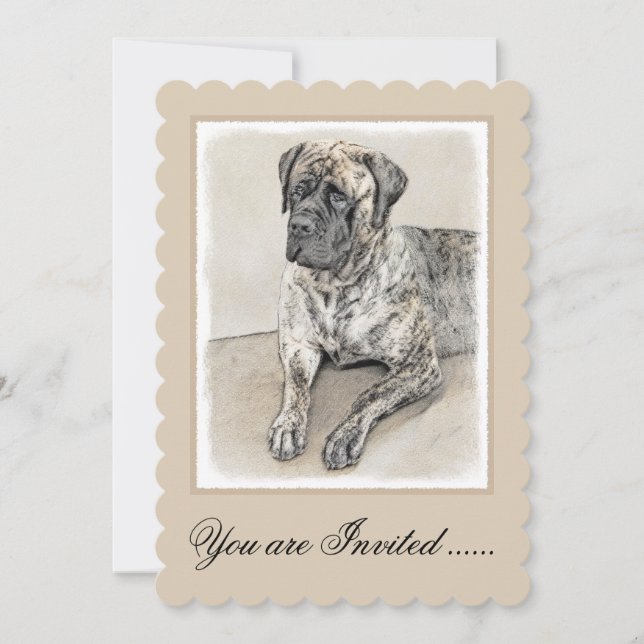 Invitation Mastiff anglais (Brindle) Peinture - Chien Art (Devant)